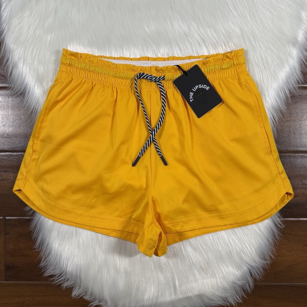 The Upside Women's Size XS Dunes Era‎ Drawstring Athletic Shorts Marigold Yellow